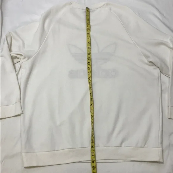 Adidas Cream , Long Sleeve Sweatshirt With Colorful Trefoil Logo.Size- XL - Picture 4 of 14